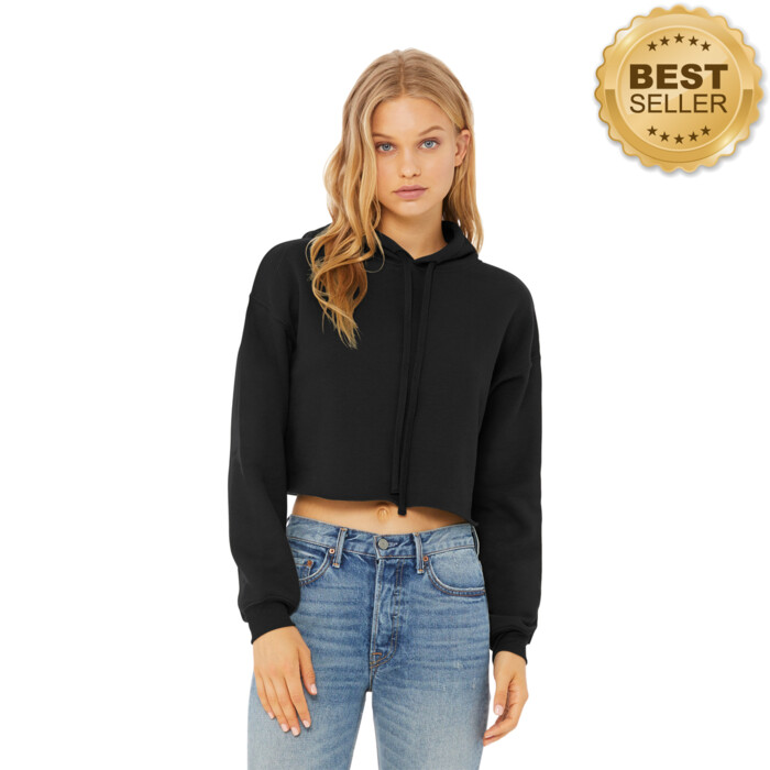 Women's Sponge Fleece Cropped Fleece Hoodie Thumbnail