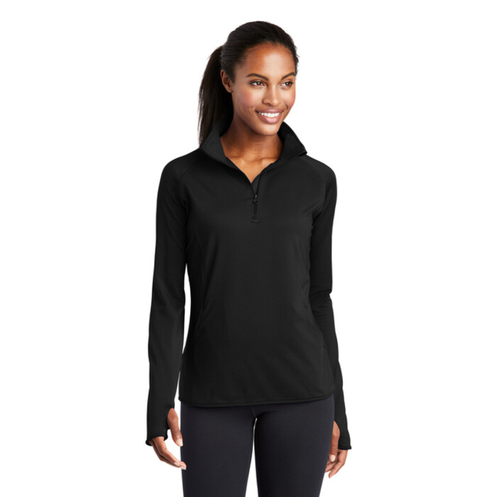 Ladies 1/2 Zip Pullover - 2 small, 2 medium, 3 large, 3 xl (BLACK) Thumbnail