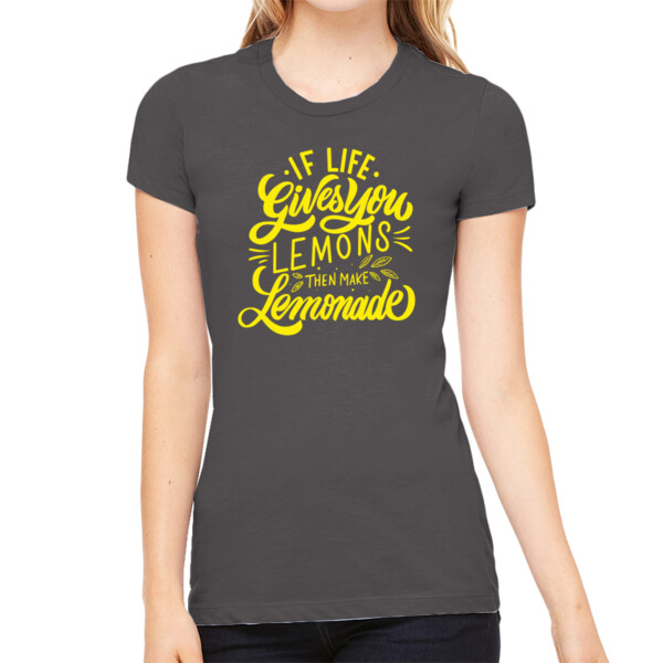 If Life Gives You Lemons Yellow - Women's Premium Cotton Slim Fit T-SHirt Thumbnail