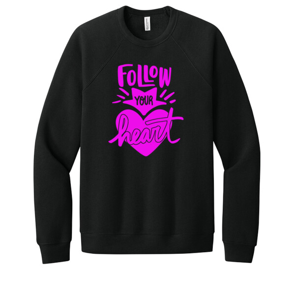 Follow Your Heart Passion Pink - Unisex Premium Fleece Crew Sweatshirt Thumbnail