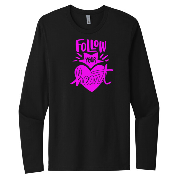 Follow Your Heart Passion Pink - Unisex Premium Cotton Long Sleeve T-Shirt Thumbnail
