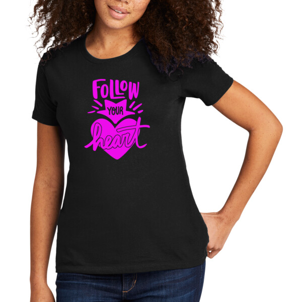 Follow Your Heart Passion Pink - Women's Premium Cotton T-Shirt Thumbnail