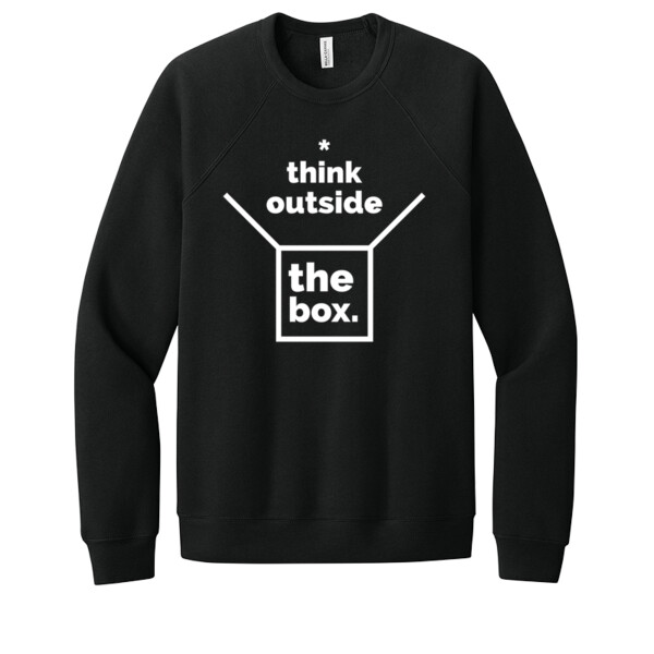 Think Outside the Box White - Unisex Premium Fleece Crew Sweatshirt Thumbnail