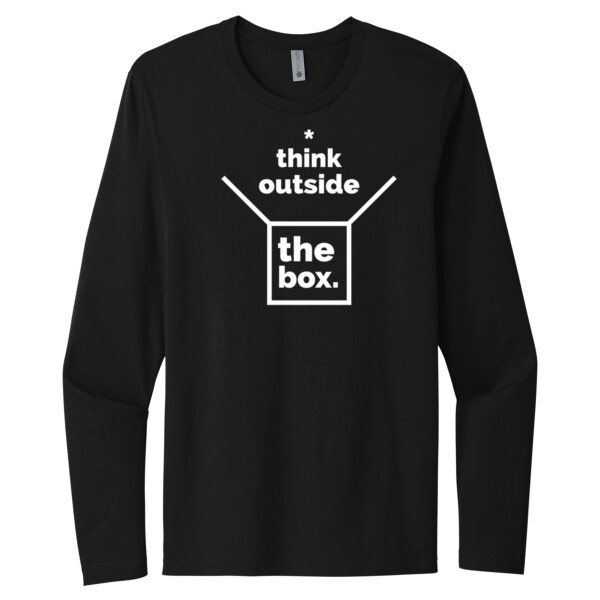 Think Outside the Box White - Unisex Premium Cotton Long Sleeve T-Shirt Thumbnail
