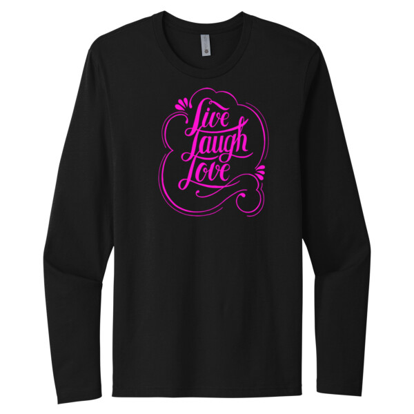 Live Love Laugh Passion Pink - Unisex Premium Cotton Long Sleeve T-Shirt Thumbnail