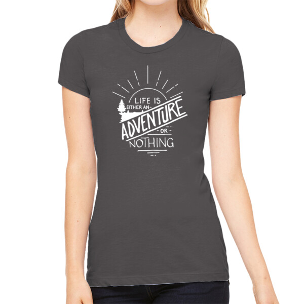 Life is an Adventure White - Women's Premium Cotton Slim Fit T-SHirt Thumbnail