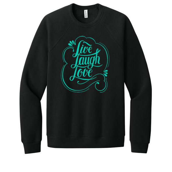 Live Love Laugh Aqua - Unisex Premium Fleece Crew Sweatshirt Thumbnail