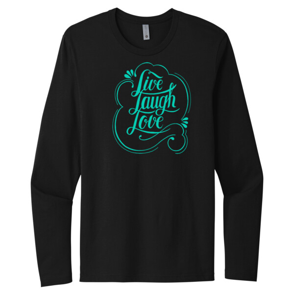 Live Love Laugh Aqua - Unisex Premium Cotton Long Sleeve T-Shirt Thumbnail