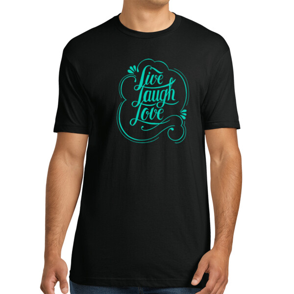 Live Love Laugh Aqua - Unisex Premium Cotton T-Shirt Thumbnail