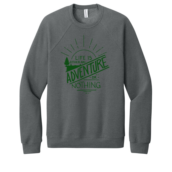 Life is an Adventure Forest Green - Unisex Premium Fleece Crew Sweatshirt Thumbnail