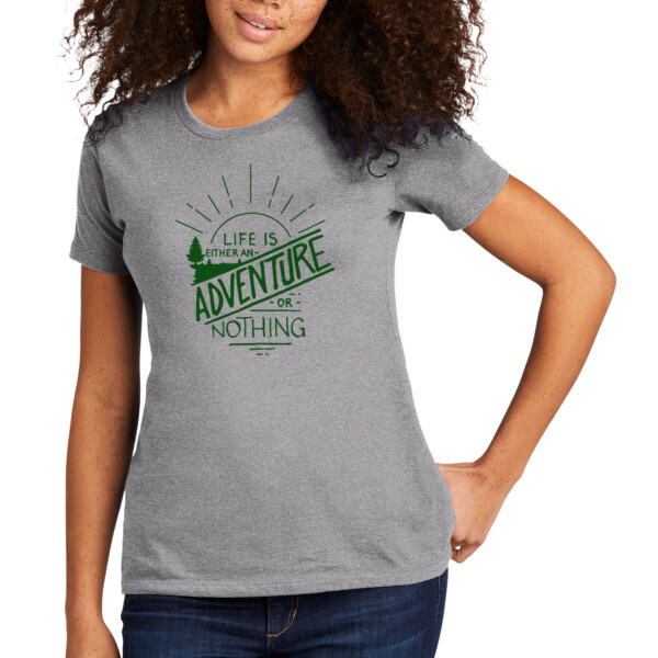 Life is an Adventure Forest Green - Women's Premium Cotton T-Shirt Thumbnail