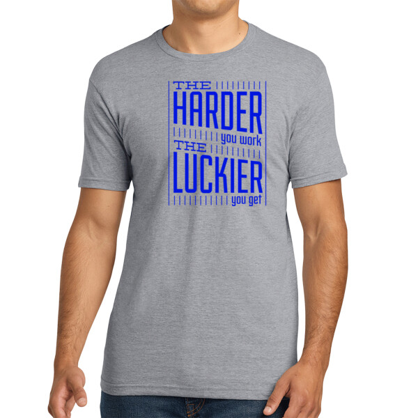 The Harder You Work The Luckier You Get Royal - Unisex Premium Cotton T-Shirt Thumbnail