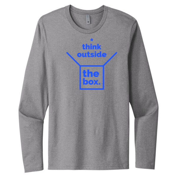 Think Outside the Box Royal - Unisex Premium Cotton Long Sleeve T-Shirt Thumbnail