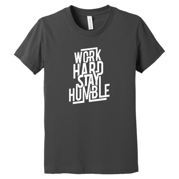 Work Hard Stay Humble White - Youth Premium Cotton T-Shirt Thumbnail
