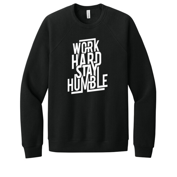 Work Hard Stay Humble White - Unisex Premium Fleece Crew Sweatshirt Thumbnail