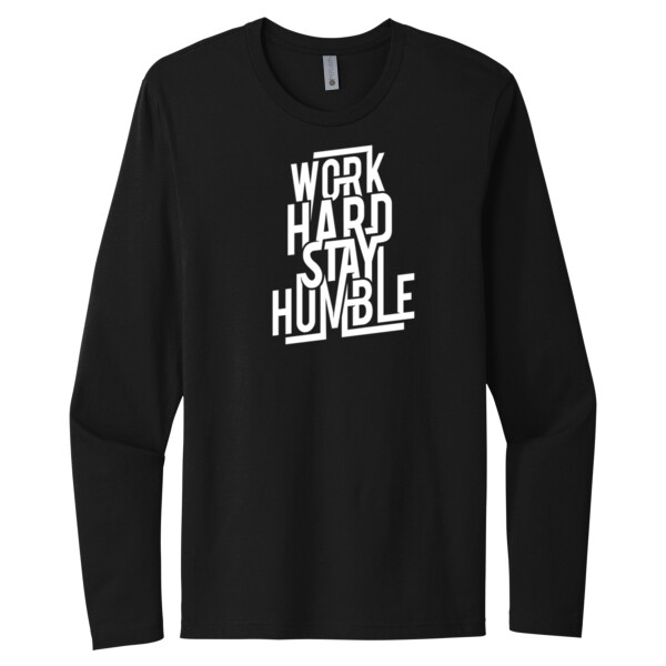 Work Hard Stay Humble White - Unisex Premium Cotton Long Sleeve T-Shirt Thumbnail