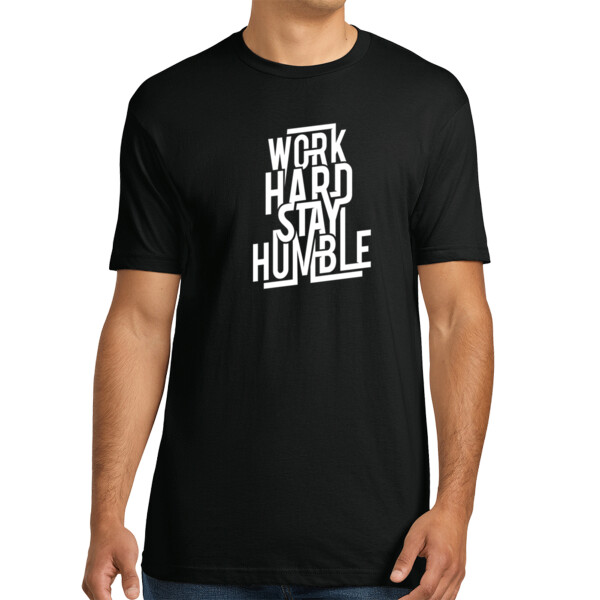Work Hard Stay Humble White - Unisex Premium Cotton T-Shirt Thumbnail