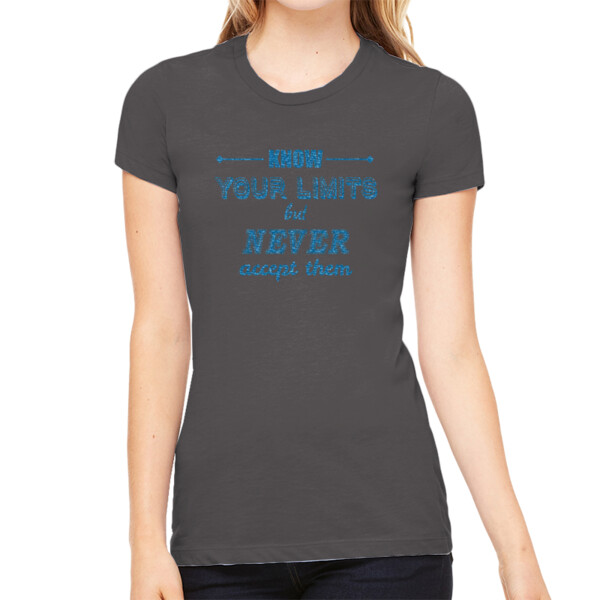 Know Your Limits Royal - Women's Premium Cotton Slim Fit T-Shirt Thumbnail