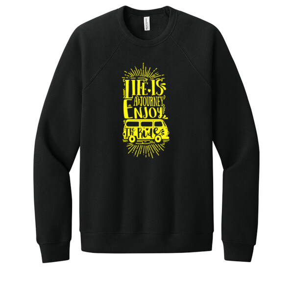 Life is an Adventure Yellow - Unisex Premium Fleece Crew Sweatshirt Thumbnail