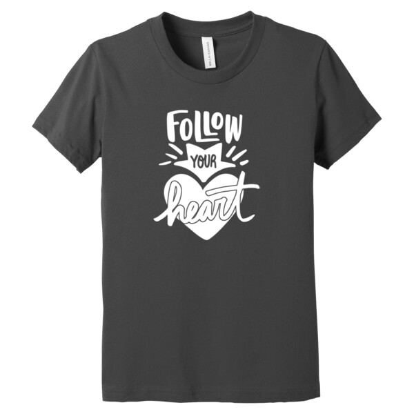 Follow Your Heart White - Youth Premium Cotton T-Shirt Thumbnail
