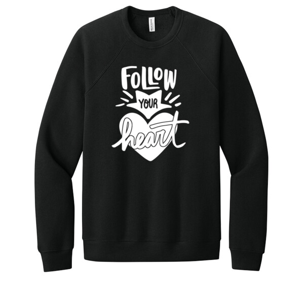 Follow Your Heart White - Unisex Premium Fleece Crew Sweatshirt Thumbnail