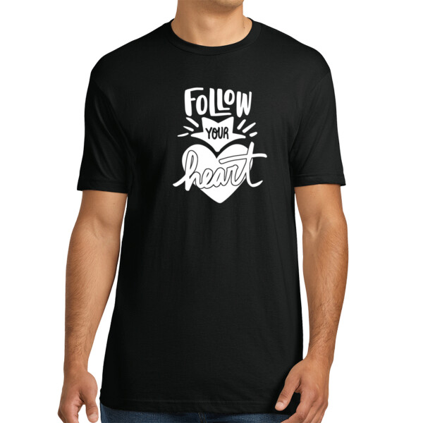 Follow Your Heart White - Unisex Premium Cotton T-Shirt Thumbnail