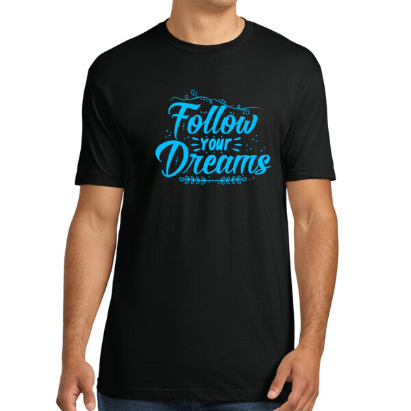 Follow Your Dreams Blue - Unisex Premium Cotton T-Shirt Thumbnail