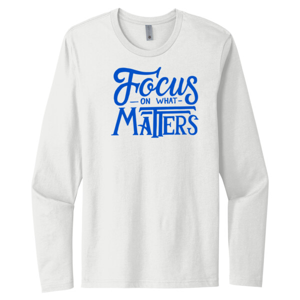 Focus on What Matters Royal - Unisex Premium Cotton Long Sleeve T-Shirt Thumbnail
