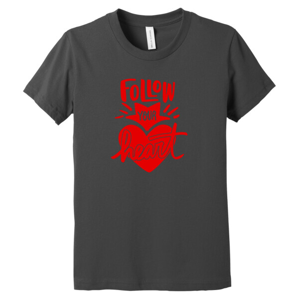 Follow Your Heart Red - Youth Premium Cotton T-Shirt Thumbnail