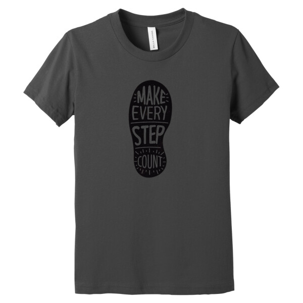 Make Every Step Count Black - Youth Premium Cotton T-Shirt Thumbnail