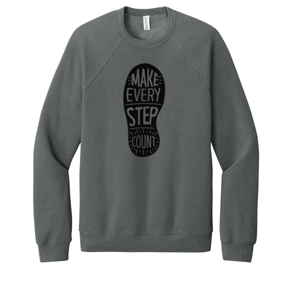 Make Every Step Count Black - Unisex Premium Fleece Crew Sweatshirt Thumbnail