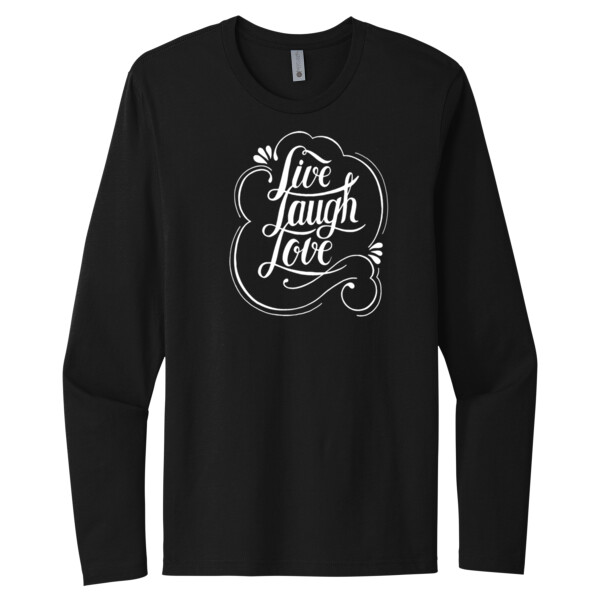 Live Love Laugh White - Unisex Premium Cotton Long Sleeve T-Shirt Thumbnail