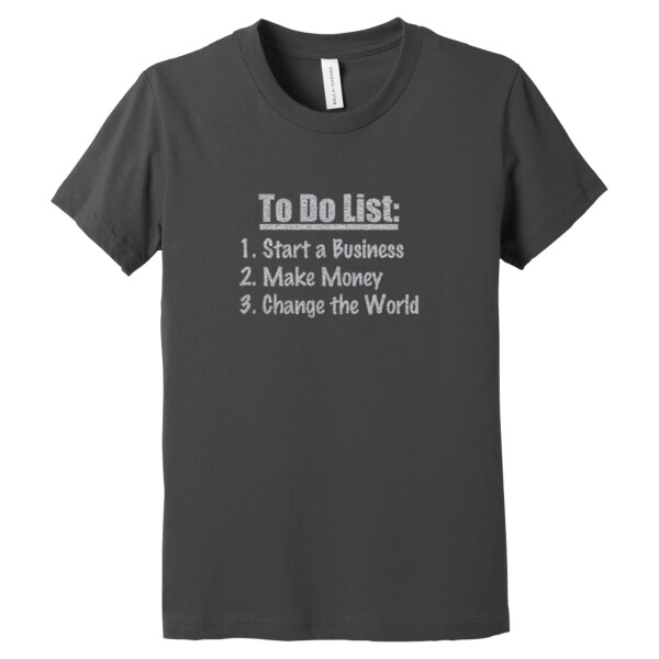 To Do List Metallic Silver - Youth Premium Cotton T-Shirt Thumbnail