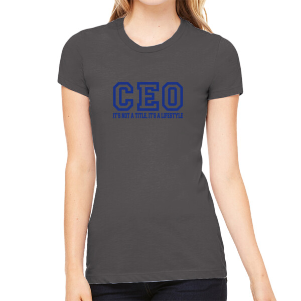 CEO Navy - Women's Premium Cotton Slim Fit T-SHirt Thumbnail