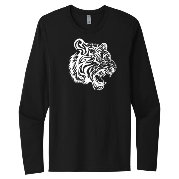 Tiger Face white - Unisex Premium Cotton Long Sleeve T-Shirt Thumbnail