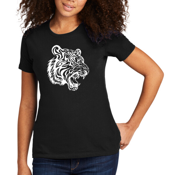 Tiger Face white - Women's Premium Cotton T-Shirt Thumbnail