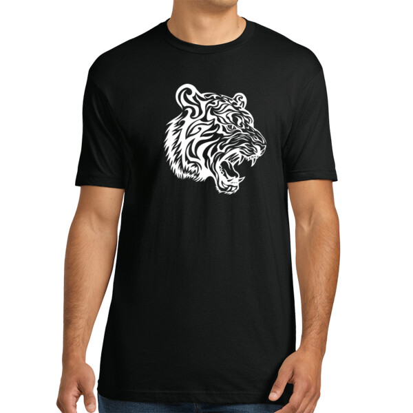 Tiger Face white - Unisex Premium Cotton T-Shirt Thumbnail