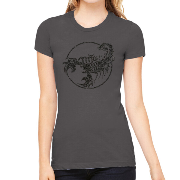 Scorpion2 - Black - Women's Premium Cotton Slim Fit T-SHirt Thumbnail