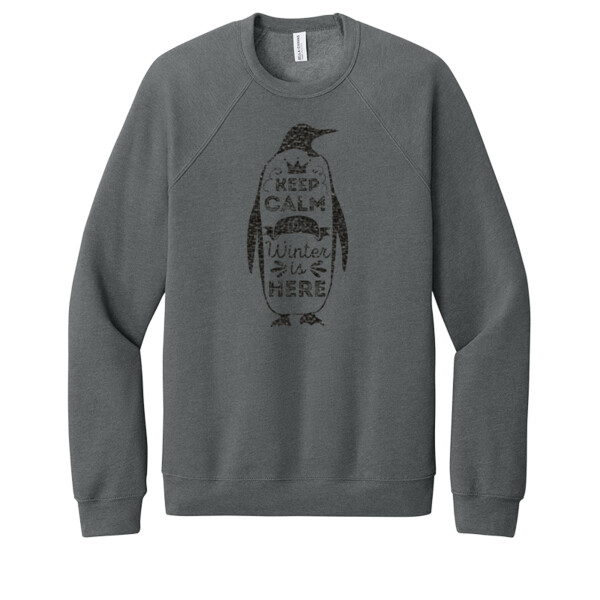 Penguin1 Black - Unisex Premium Fleece Crew Sweatshirt Thumbnail