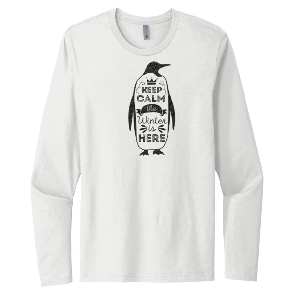 Penguin1 Black - Unisex Premium Cotton Long Sleeve T-Shirt Thumbnail