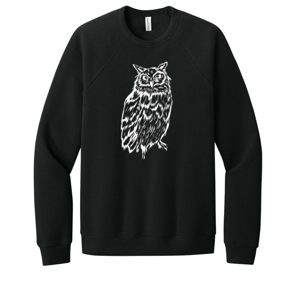 Night Owl White - Unisex Premium Fleece Crew Sweatshirt Thumbnail
