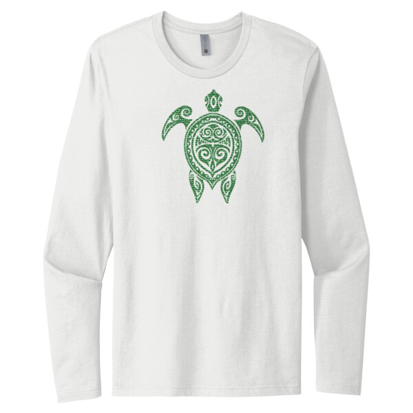Tribal Turtle Green - Unisex Premium Cotton Long Sleeve T-Shirt Thumbnail