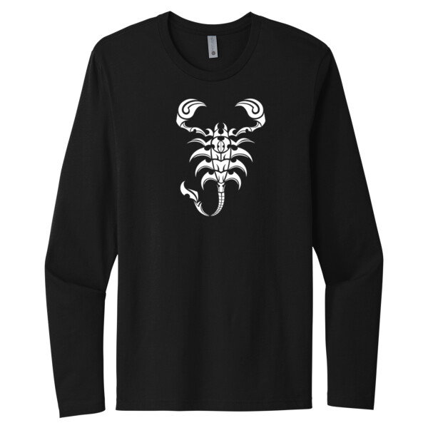 Scorpion White - Unisex Premium Cotton Long Sleeve T-Shirt Thumbnail