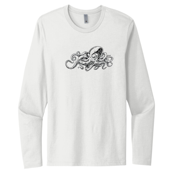 Octopus 1 Black - Unisex Premium Cotton Long Sleeve T-Shirt Thumbnail