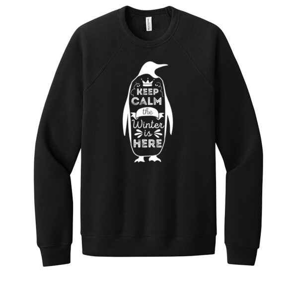 Penguin 1 White - Unisex Premium Fleece Crew Sweatshirt Thumbnail
