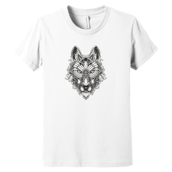 Tribal Wolf Black - Youth Premium Cotton T-Shirt Thumbnail