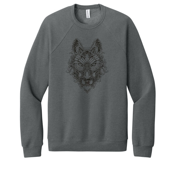 Tribal Wolf Black - Unisex Premium Fleece Crew Sweatshirt Thumbnail