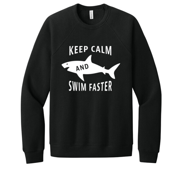 Keep Calm and Swim Faster 1 White - Unisex Premium Fleece Crew Sweatshirt Thumbnail