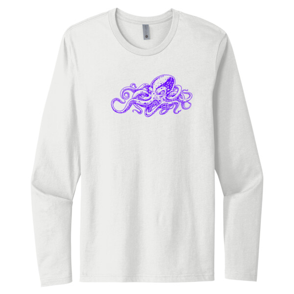 Octopus 1 Purple - Unisex Premium Cotton Long Sleeve T-Shirt Thumbnail