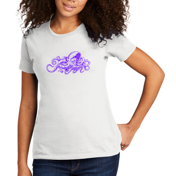 Octopus 1 Purple - Women's Premium Cotton T-Shirt Thumbnail